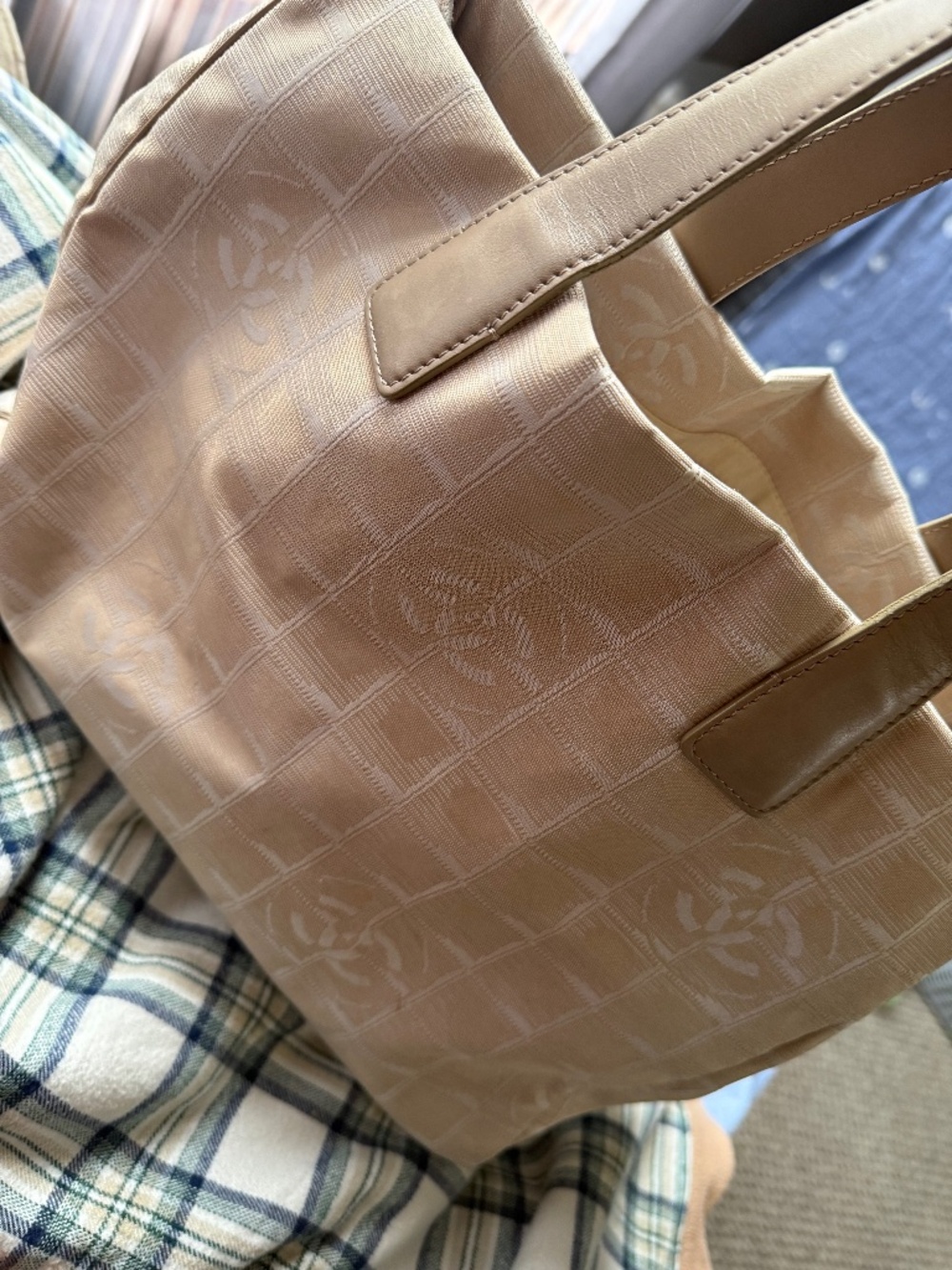 Chanel beige canvas tote